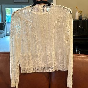 Zara long sleeve lace blouse